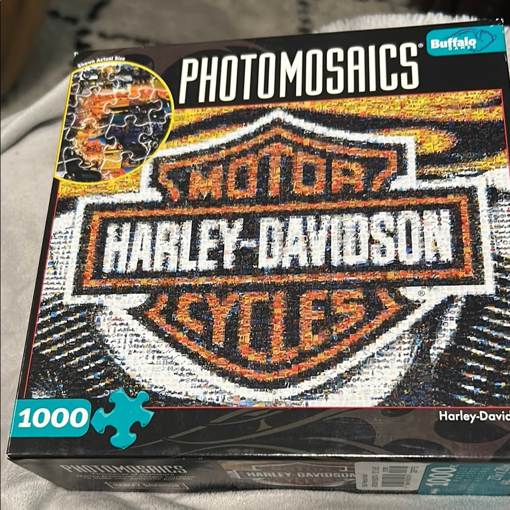 Harley-Davidson Photomosaics Puzzle with Orange and Black Logo